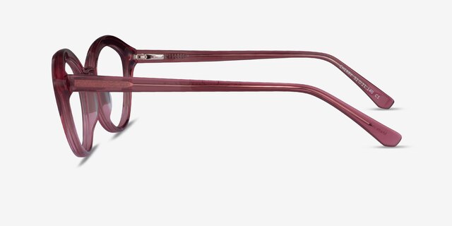 Cherry Crystal Pink AcetateEyeglass Frames from EyeBuyDirect, Side View