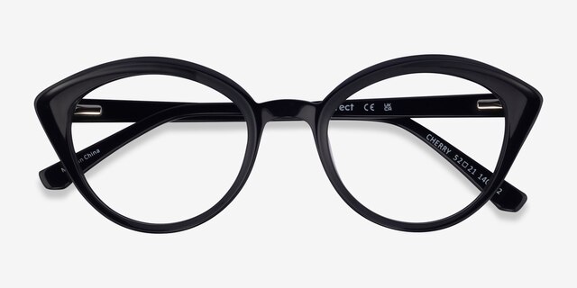 Cherry Black AcetateEyeglass Frames from EyeBuyDirect, Closed View