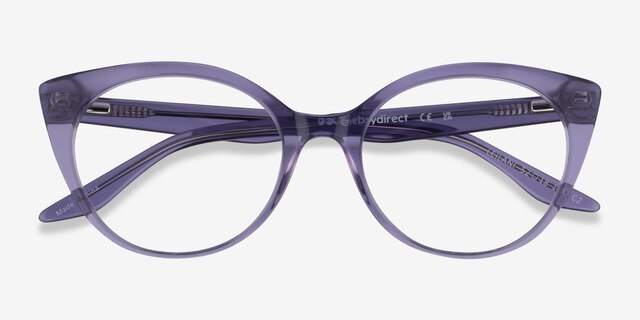 Leilani Clear Purple AcetateEyeglass Frames from EyeBuyDirect, Closed View