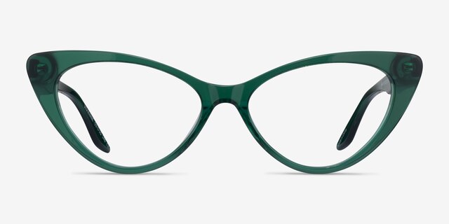 Vivienne Crystal Green AcetateEyeglass Frames from EyeBuyDirect, Front View
