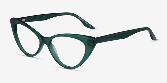 Vivienne Crystal Green AcetateEyeglass Frames from EyeBuyDirect, Angle View