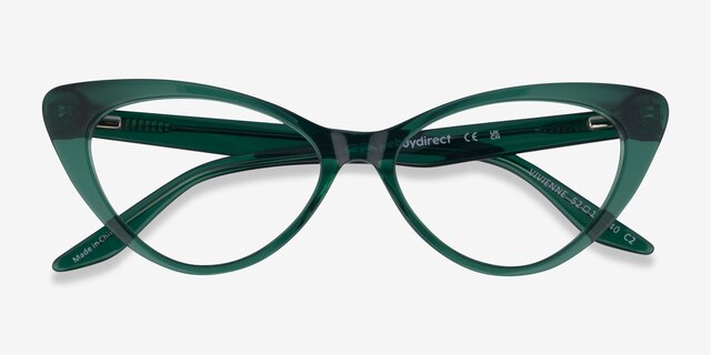 Vivienne Crystal Green AcetateEyeglass Frames from EyeBuyDirect, Closed View