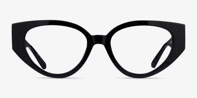 Lexie Shiny Black AcetateEyeglass Frames from EyeBuyDirect, Front View