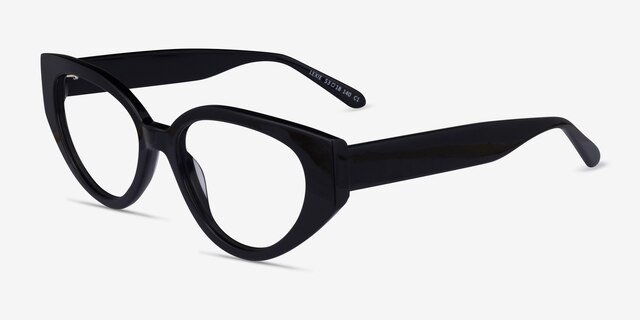 Lexie Shiny Black AcetateEyeglass Frames from EyeBuyDirect, Angle View