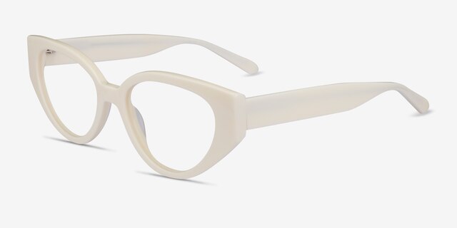 Lexie White AcetateEyeglass Frames from EyeBuyDirect, Angle View