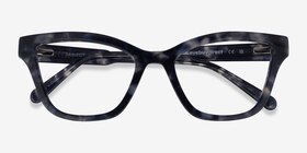Danielle Gray Tortoise Acétate Montures de lunettes de vue d'EyeBuyDirect, Vue Rapprochée
