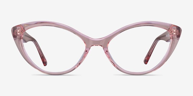 Melanie Crystal Pink AcetateEyeglass Frames from EyeBuyDirect, Front View