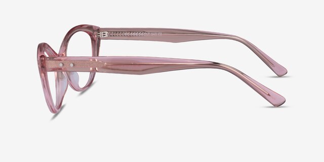 Melanie Crystal Pink AcetateEyeglass Frames from EyeBuyDirect, Side View