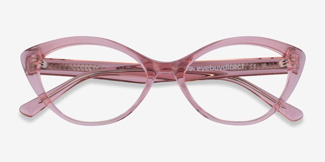 Melanie Crystal Pink AcetateEyeglass Frames from EyeBuyDirect, Closed View