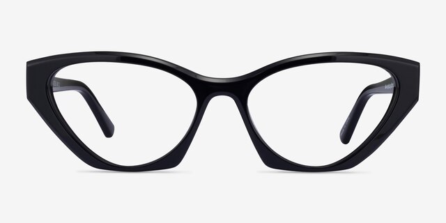 Angelina Black AcetateEyeglass Frames from EyeBuyDirect, Front View