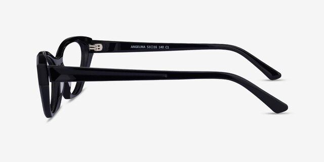 Angelina Black AcetateEyeglass Frames from EyeBuyDirect, Side View