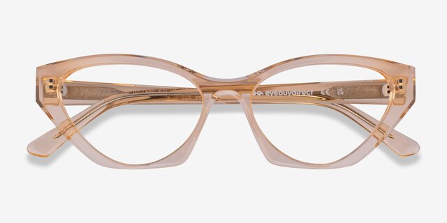 Angelina Crystal Melon AcetateEyeglass Frames from EyeBuyDirect, Closed View
