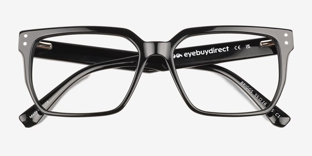 Briggs Black AcetateEyeglass Frames from EyeBuyDirect, Closed View
