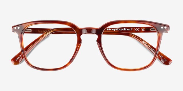 Wesley Tortoise AcetateEyeglass Frames from EyeBuyDirect, Closed View