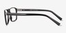 Barnett Solid Black AcétateMontures de lunettes de vue d'EyeBuyDirect, Vue de Côté