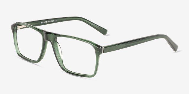 Barnett Crystal Green AcetateEyeglass Frames from EyeBuyDirect, Angle View