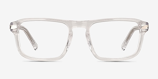 Kiel Clear Shiny Silver Acetate Eyeglass Frames
