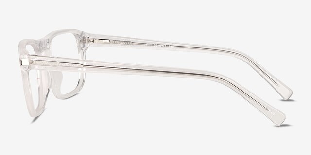 Kiel Clear Shiny Silver AcetateEyeglass Frames from EyeBuyDirect, Side View