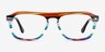Starry Green Brown Rainbow AcetateEyeglass Frames from EyeBuyDirect, Front View
