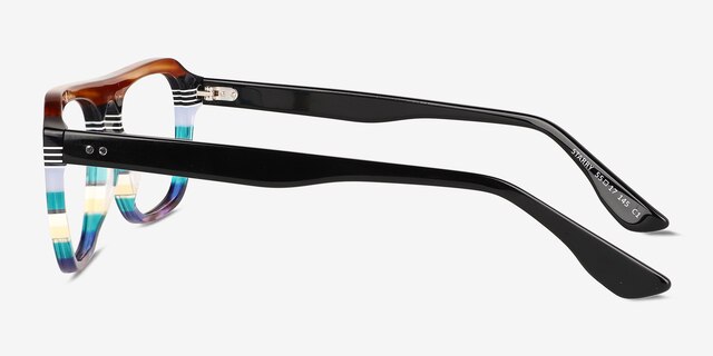 Starry Green Brown Rainbow AcetateEyeglass Frames from EyeBuyDirect, Side View