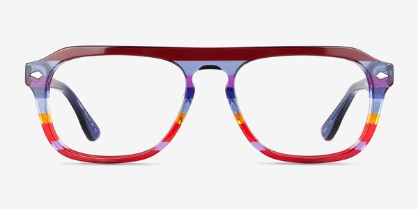 Starry Blue Red Rainbow  Acétate Montures de lunettes de vue