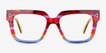 Vibrant Blue Red Rainbow AcetateEyeglass Frames from EyeBuyDirect, Front View