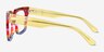 Vibrant Blue Red Rainbow AcetateEyeglass Frames from EyeBuyDirect, Side View