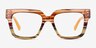 Vibrant Brown Yellow Striped AcetateEyeglass Frames from EyeBuyDirect, Front View