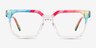 Empowered Rainbow Clear AcetateEyeglass Frames from EyeBuyDirect, Front View