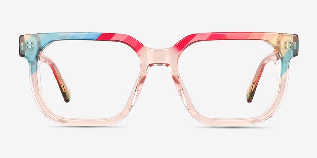 Empowered Rainbow Orange AcetateEyeglass Frames from EyeBuyDirect, Front View