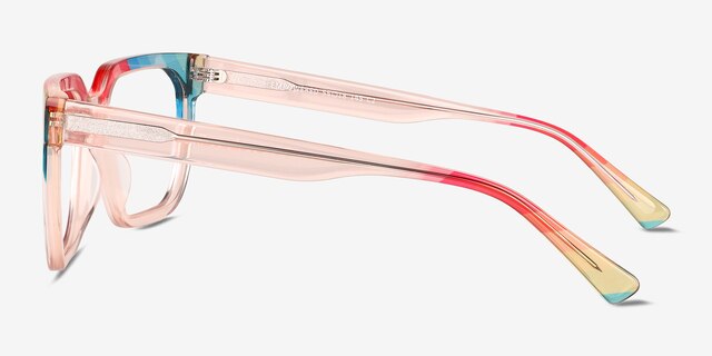 Empowered Rainbow Orange AcetateEyeglass Frames from EyeBuyDirect, Side View