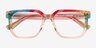 Empowered Rainbow Orange AcetateEyeglass Frames from EyeBuyDirect, Closed View