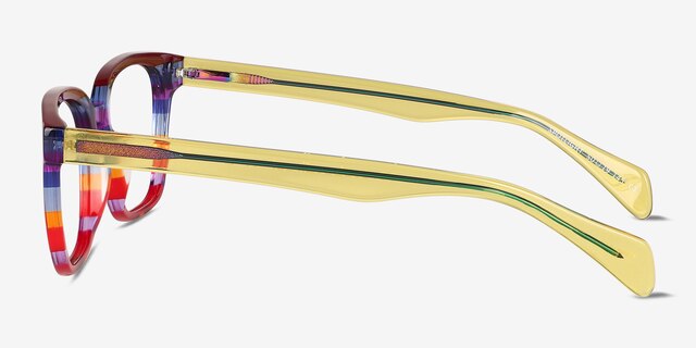 Spotlight Red Blue Rainbow AcetateEyeglass Frames from EyeBuyDirect, Side View