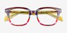 Spotlight Red Blue Rainbow AcetateEyeglass Frames from EyeBuyDirect, Closed View