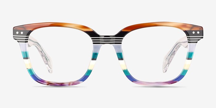 Spotlight Green Brown Rainbow Acetate Eyeglass Frames from EyeBuyDirect