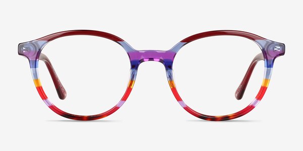 Expression Red Blue Rainbow Acétate Montures de lunettes de vue
