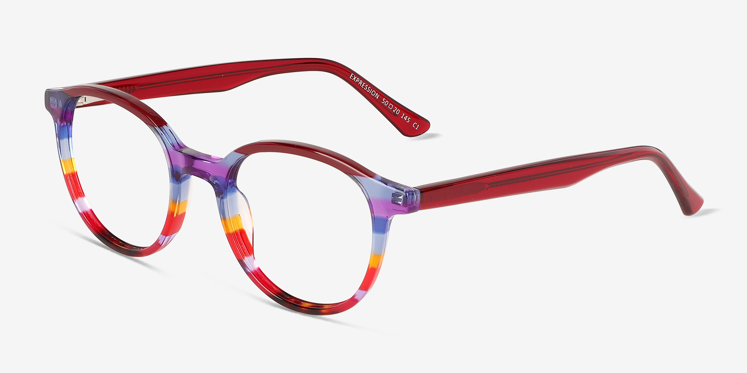 Expression Round Red Blue Rainbow Full Rim Eyeglasses Eyebuydirect
