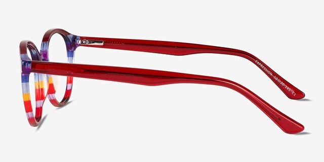 Expression Red Blue Rainbow AcetateEyeglass Frames from EyeBuyDirect, Side View