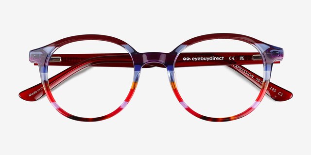 Expression Red Blue Rainbow AcetateEyeglass Frames from EyeBuyDirect, Closed View
