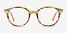 Expression Brown Yellow Striped AcetateEyeglass Frames from EyeBuyDirect, Front View