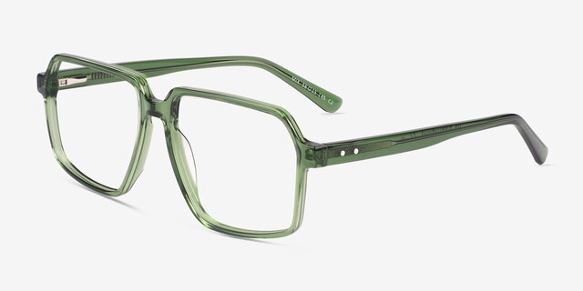 Mix Crystal Green AcetateEyeglass Frames from EyeBuyDirect, Angle View