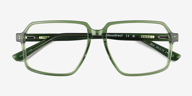 Mix Crystal Green AcetateEyeglass Frames from EyeBuyDirect, Closed View