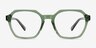 Flare Crystal Green AcétateMontures de lunettes de vue d'EyeBuyDirect, Vue de Face