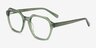 Flare Crystal Green AcétateMontures de lunettes de vue d'EyeBuyDirect, Vue d'Angle