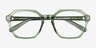 Flare Crystal Green AcétateMontures de lunettes de vue d'EyeBuyDirect, Vue Rapprochée