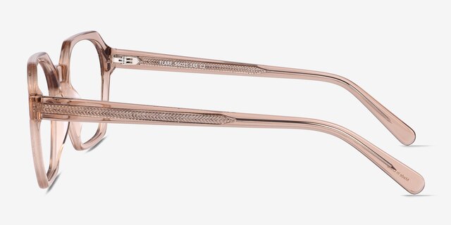 Flare Crystal Brown AcetateEyeglass Frames from EyeBuyDirect, Side View