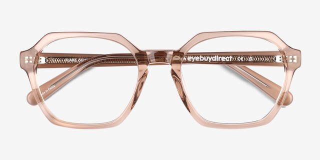 Flare Crystal Brown AcetateEyeglass Frames from EyeBuyDirect, Closed View
