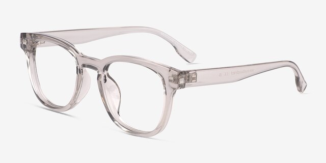 Mulligan Crystal Gray PlasticEyeglass Frames from EyeBuyDirect, Angle View