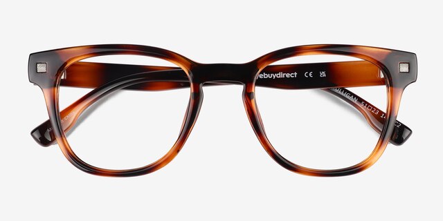 Mulligan Tortoise PlasticEyeglass Frames from EyeBuyDirect, Closed View