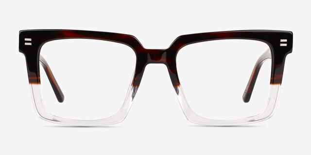 Vineyard Brown Clear AcetateEyeglass Frames from EyeBuyDirect, Front View